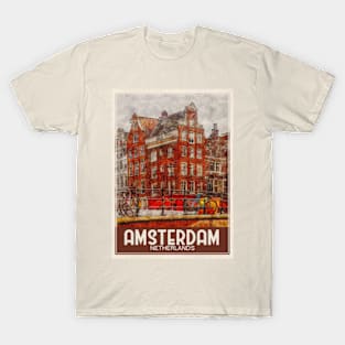 Amsterdam Netherlands Travel Art T-Shirt